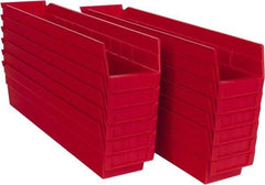 Akro-Mils - 17-7/8" Deep, Red Hopper Shelf Bin - 4" High x 4-1/8" Wide x 17-7/8" Long - Exact Tool & Supply