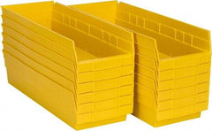 Akro-Mils - 17-7/8" Deep, Yellow Hopper Shelf Bin - 4" High x 6-5/8" Wide x 17-7/8" Long - Exact Tool & Supply