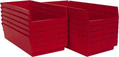 Akro-Mils - 17-7/8" Deep, Red Hopper Shelf Bin - 4" High x 8-3/8" Wide x 17-7/8" Long - Exact Tool & Supply