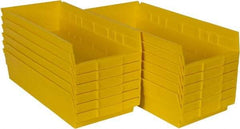Akro-Mils - 17-7/8" Deep, Yellow Hopper Shelf Bin - 4" High x 8-3/8" Wide x 17-7/8" Long - Exact Tool & Supply