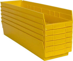 Akro-Mils - 23-5/8" Deep, Yellow Hopper Shelf Bin - 4" High x 6-5/8" Wide x 23-5/8" Long - Exact Tool & Supply