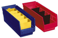 Akro-Mils - 11-5/8" Deep, Yellow Hopper Shelf Bin - 4" High x 2-3/4" Wide x 11-5/8" Long - Exact Tool & Supply