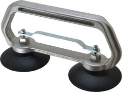 Made in USA - 50 Lb. Capacity Heavy Duty Double Cup Sheet Metal Lifter with Release Trigger - 10 Inch Handle Length and 4 Inch Cup Diameter - Exact Tool & Supply