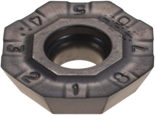 Iscar - OFCR07T3 Grade IC928 Carbide Milling Insert - TiAlN Finish, 0.1791" Thick, 0.7008" Inscribed Circle, 0.6mm Corner Radius - Exact Tool & Supply