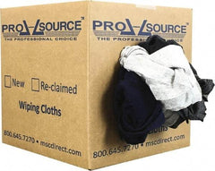 PRO-SOURCE - Reclaimed Poly/Cotton T-Shirt Rags - Assorted Colors, Polo, Low Lint, 5 Lbs. at 3 to 4 per Pound, Box - Exact Tool & Supply
