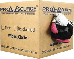 PRO-SOURCE - Reclaimed Cotton T-Shirt Rags - Assorted Colors, Polo, Low Lint, 10 Lbs. at 3 to 4 per Pound, Box - Exact Tool & Supply