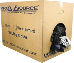 PRO-SOURCE - Reclaimed Cotton T-Shirt Rags - Assorted Colors, Polo, Low Lint, 50 Lbs. at 3 to 4 per Pound, Box - Exact Tool & Supply