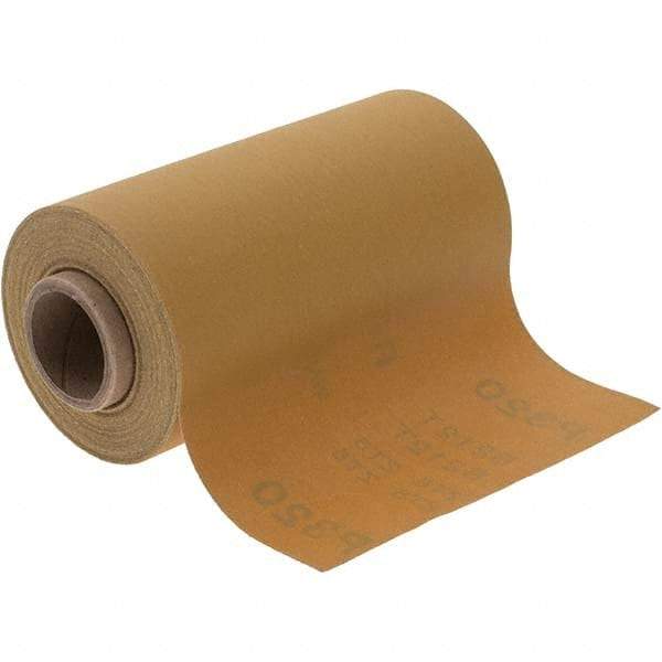Made in USA - 320 Grit, Aluminum Oxide Adhesive Backed Sanding Sheets - Paper, 4-1/2" x 10 Yds., C Weighted Backing - Exact Tool & Supply
