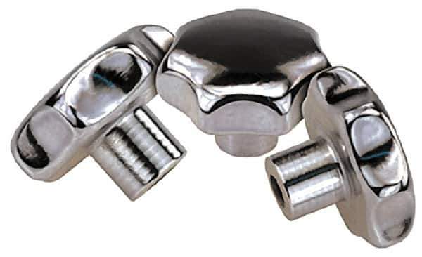 KIPP - 1.96" Head Diam, 7 Point Lobed Knob - 3/8-16 Hole, Stainless Steel - Exact Tool & Supply