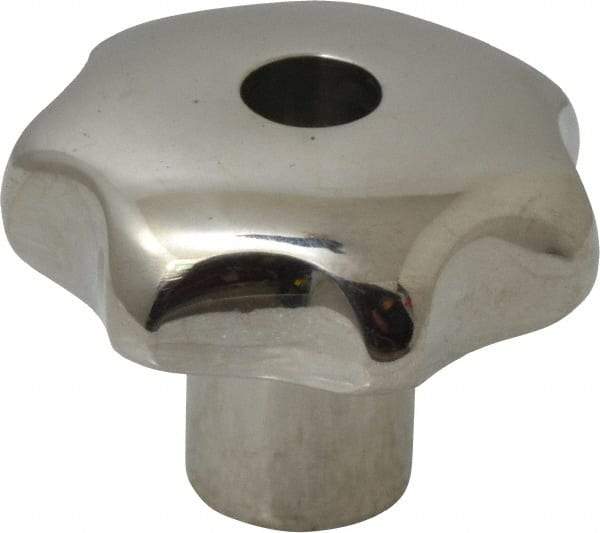 KIPP - 1-1/4" Head Diam, 7 Point Lobed Knob - 1/4-20 Hole, Stainless Steel - Exact Tool & Supply