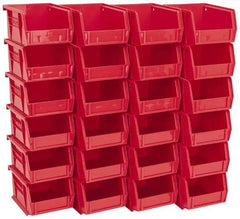 Akro-Mils - 10 Lb. Load Capacity, 5-3/8" Deep, Red Polymer Hopper Stacking Bin - 3" High x 4-1/8" Wide x 5-3/8" Long - Exact Tool & Supply