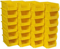 Akro-Mils - 10 Lb. Load Capacity, 7-3/8" Deep, Yellow Polymer Hopper Stacking Bin - 3" High x 4-1/8" Wide x 7-3/8" Long - Exact Tool & Supply