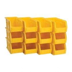 Akro-Mils - 30 Lb. Load Capacity, 10-7/8" Deep, Yellow Polymer Hopper Stacking Bin - 5" High x 5-1/2" Wide x 10-7/8" Long - Exact Tool & Supply