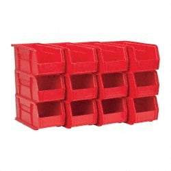 Akro-Mils - 30 Lb. Load Capacity, 10-7/8" Deep, Red Polymer Hopper Stacking Bin - 5" High x 5-1/2" Wide x 10-7/8" Long - Exact Tool & Supply