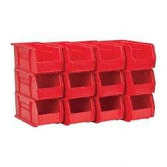 Akro-Mils - 30 Lb. Load Capacity, 10-7/8" Deep, Red Polymer Hopper Stacking Bin - 5" High x 5-1/2" Wide x 10-7/8" Long - Exact Tool & Supply