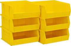 Akro-Mils - 50 Lb. Load Capacity, 10-7/8" Deep, Yellow Polymer Hopper Stacking Bin - 5" High x 11" Wide x 10-7/8" Long - Exact Tool & Supply
