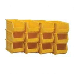 Akro-Mils - 60 Lb. Load Capacity, 14-3/4" Deep, Yellow Polymer Hopper Stacking Bin - 7" High x 8-1/4" Wide x 14-3/4" Long - Exact Tool & Supply