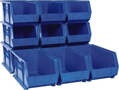 Akro-Mils - 60 Lb. Load Capacity, 14-3/4" Deep, Blue Polymer Hopper Stacking Bin - 7" High x 8-1/4" Wide x 14-3/4" Long - Exact Tool & Supply