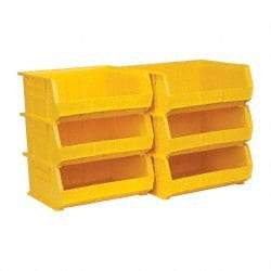 Akro-Mils - 75 Lb. Load Capacity, 14-3/4" Deep, Yellow Polymer Hopper Stacking Bin - 7" High x 16-1/2" Wide x 14-3/4" Long - Exact Tool & Supply