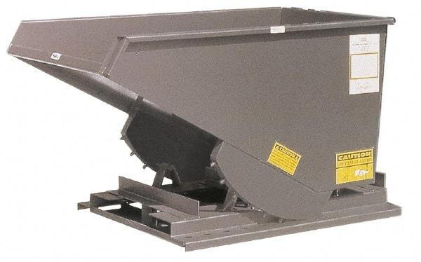 Made in USA - 6,000 Lb Load Capacity, 1 Cu Yd, Steel Self-Dumping Hopper - 39-1/4" Wide x 64" Long x 39" High - Exact Tool & Supply