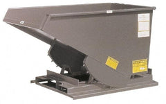 Made in USA - 4,000 Lb Load Capacity, 1-1/2 Cu Yd, Steel Self-Dumping Hopper - 59" Wide x 57-1/2" Long x 38" High, Orange - Exact Tool & Supply