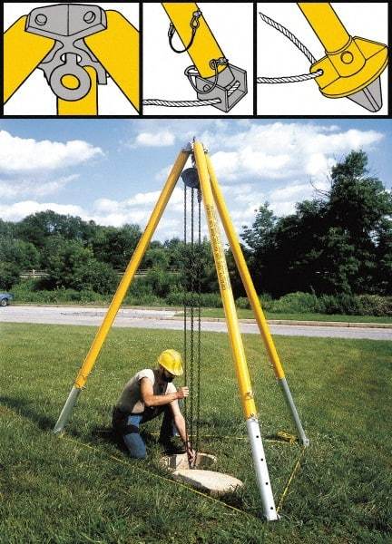 Spanco - 2,000 Lb Load Capacity, Aluminum Tripod Crane - Exact Tool & Supply
