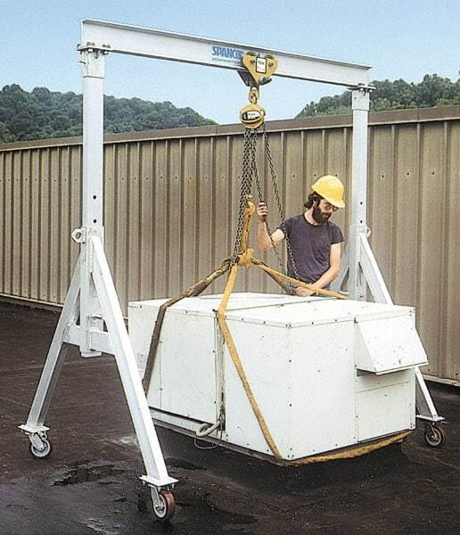 Spanco - 2,000 Lb Load Capacity Aluminum Gantry Crane - 12' Span - Exact Tool & Supply