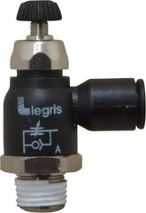 Legris - 8mm Tube OD x 1/4 Male BSPT Compact Meter Out Flow Control Valve - 14.5 to 145 psi, Nylon - Exact Tool & Supply