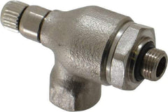 Legris - 6mm Tube OD x 1/8" BSPP Metal Flow Control Regulator - 0 to 145 psi, Buna Nitrile O-Ring & Treated Brass Material - Exact Tool & Supply