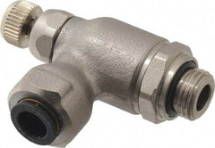 Legris - 8mm Tube OD x 1/4" BSPP Metal Flow Control Regulator - 0 to 145 psi, Buna Nitrile O-Ring & Treated Brass Material - Exact Tool & Supply