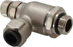 Legris - 10mm Tube OD x 3/8" BSPP Metal Flow Control Regulator - 0 to 145 psi, Buna Nitrile O-Ring & Treated Brass Material - Exact Tool & Supply