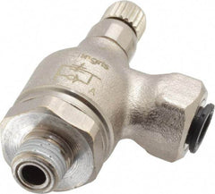 Legris - 1/4" Tube OD x 1/8" NPT Metal Flow Control Regulator - 0 to 145 psi & Treated Brass Material - Exact Tool & Supply