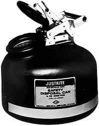 Justrite - Safety Disposal Cans Capacity (Gal.): 5.00 Material: Polyethylene - Exact Tool & Supply