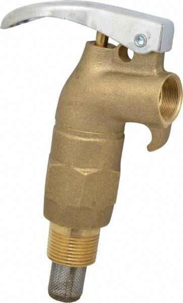 Value Collection - 3/4" NPT Brass Rigid Drum Faucet - External Arrester, Self Closing - Exact Tool & Supply