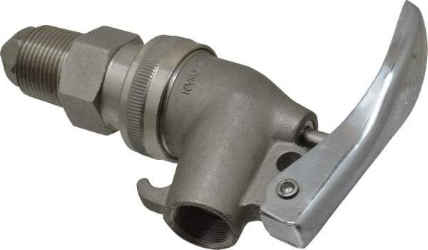 Value Collection - 3/4" NPT Stainless Steel Adjustable Drum Faucet - Internal Arrester, Self Closing - Exact Tool & Supply