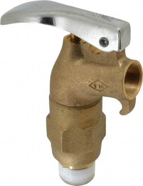 Justrite - 3/4" NPT Brass Rigid Drum Faucet - FM Approved, No Arrester, Self Closing - Exact Tool & Supply