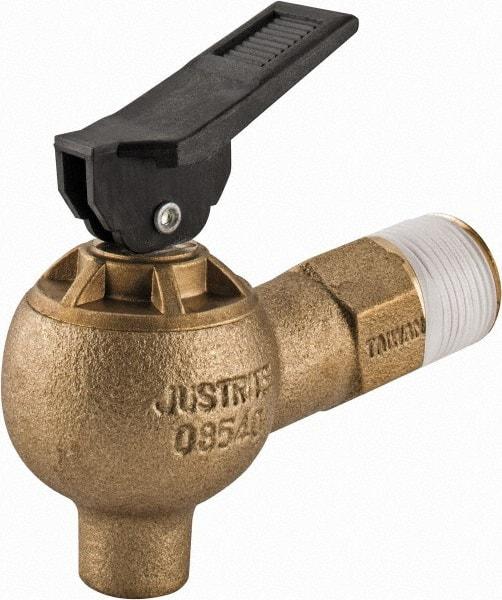 Justrite - 3/4" NPT Brass Drum Faucet - FM Approved - Exact Tool & Supply