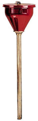 Justrite - 10" High x 10-3/4" Diam, Galvanized Steel, Self Closing Drum Funnel with Viscous Liquids Tube - 33" Arrester/Tube Length, 30 to 50 Gal Drum/Pail Capacity - Exact Tool & Supply