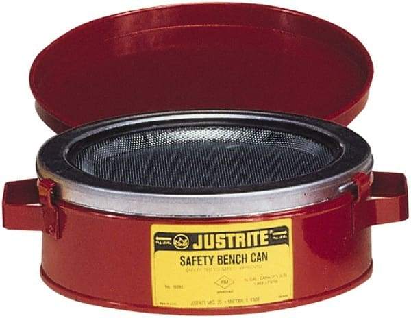 Justrite - Safety Bench Cans & Dip/Wash Tanks Type: Bench Can Capacity (Qt.): 1.00 - Exact Tool & Supply