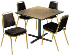 Made in USA - Stationary 36" Square Pedestal Tables - 1-1/4" Thick, Iron - Exact Tool & Supply