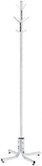 Safco - 4 Hooks, 21-1/2" Long x 21-1/2" Deep, Steel Floor Costumer - 69" High - Exact Tool & Supply