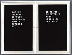 Ghent - 1 Door, 18 Inch Wide x 24 Inch High, Acrylic Enclosed Letter Board - Black - Exact Tool & Supply