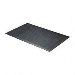 Wearwell - 5' Long x 3' Wide, Dry Environment, Anti-Fatigue Matting - Black, Vinyl with Vinyl Sponge Base, Rounded on 4 Sides - Exact Tool & Supply