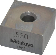 Mitutoyo - 0.55" Square Steel Gage Block - Accuracy Grade 0, Includes Certificate of Inspection - Exact Tool & Supply