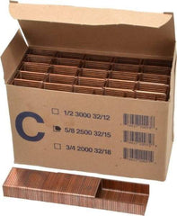 Made in USA - 1-1/4" Wide Carton Staples - 5/8" Leg Length - Exact Tool & Supply