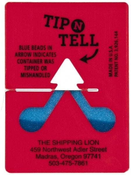 Made in USA - Tip-N-Tell Concealed Damage Indicators Shipping Label - Red and Black on White - Exact Tool & Supply
