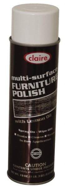 Made in USA - 20 Fluid Ounce Furniture Polish - Lemon Scent, Aerosol - Exact Tool & Supply