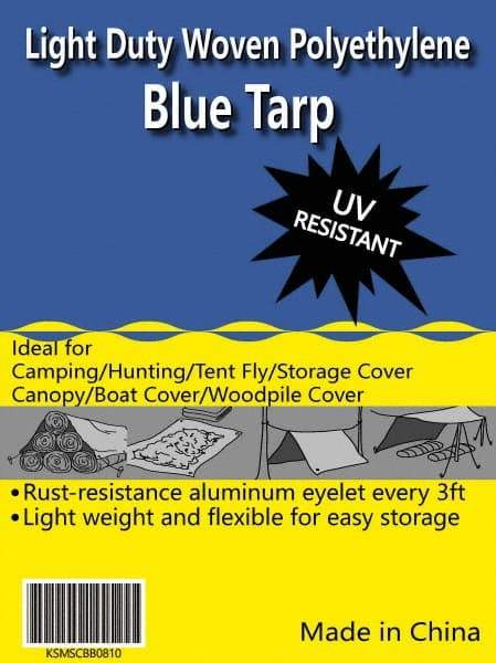 Value Collection - 40' Long x 20' Wide Polyethylene Tarp & Dust Cover - Blue - Exact Tool & Supply