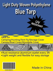 Value Collection - 40' Long x 20' Wide Polyethylene Tarp & Dust Cover - Blue - Exact Tool & Supply