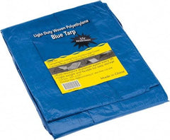 Value Collection - 12' Long x 10' Wide Polyethylene Tarp & Dust Cover - Blue - Exact Tool & Supply